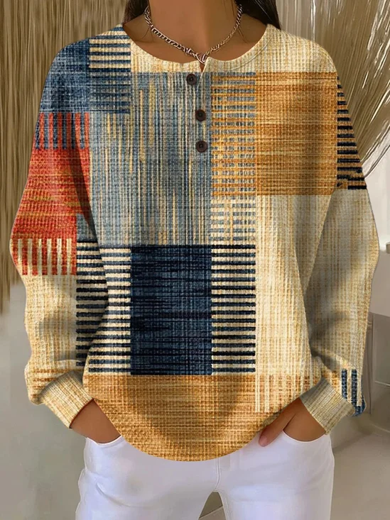 Loose Casual Crew Neck Christmas Sweatshirt