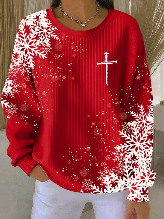 Casual Christmas Printing Sweatshirt