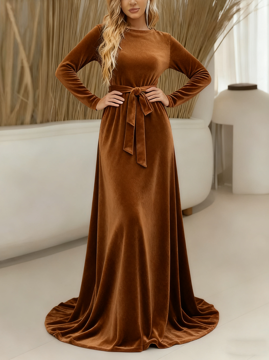 Regular Fit Sexy Crew Neck Dress With No