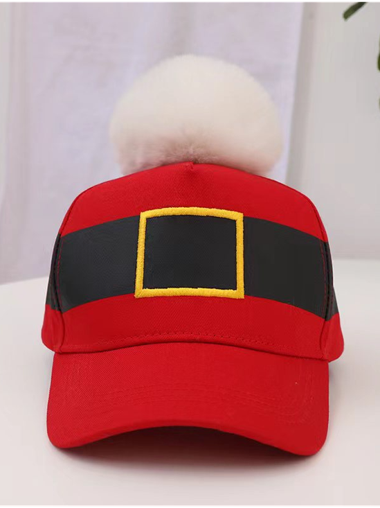 Unisex Santa Claus Baseball Cap with Pom-Pom Holiday Party Accessories