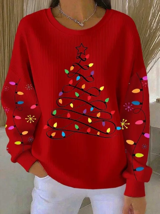 Christmas Casual Loose Crew Neck Sweatshirt