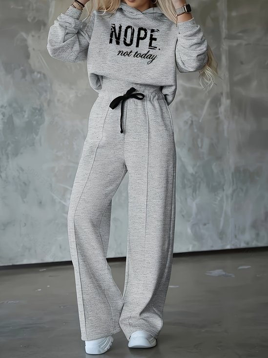 Hoodie Casual Loose Text Letters Two-Piece Set