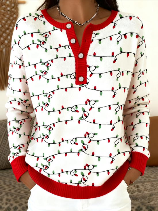 Casual Loose Christmas Crew Neck Sweater