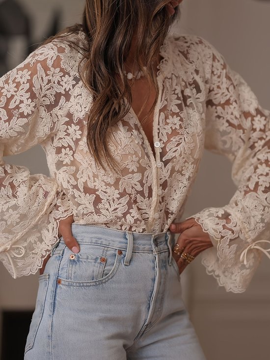 Boho Others Lace Loose Blouse