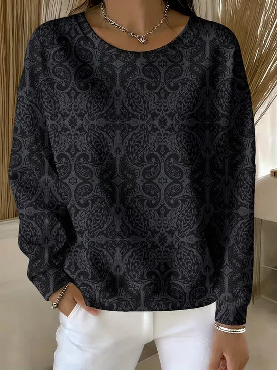 Loose Printing Casual Abstract Sweatshirt