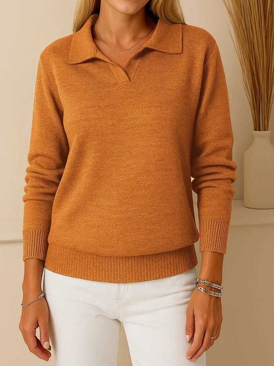 Acrylic Simple Plain Sweater