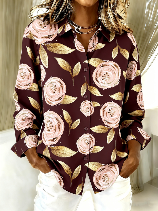 Loose Valentine's Day Vintage Shirt Collar Shirt