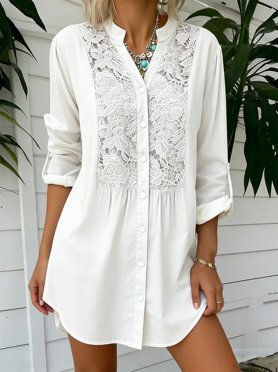 Plain Others Elegant Loose Shirt