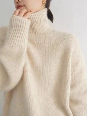 Loose Acrylic Plain Simple Sweater