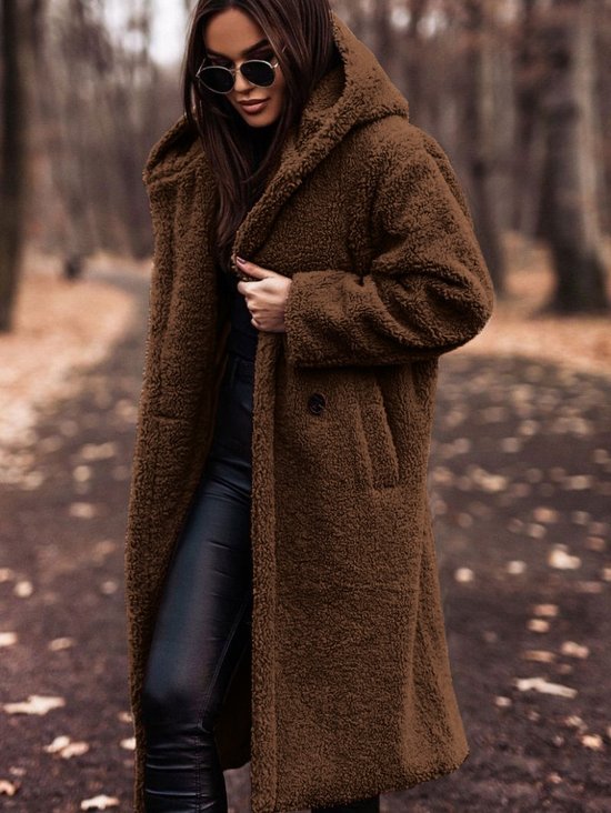 Plain Split Joint Lady Romance Coat