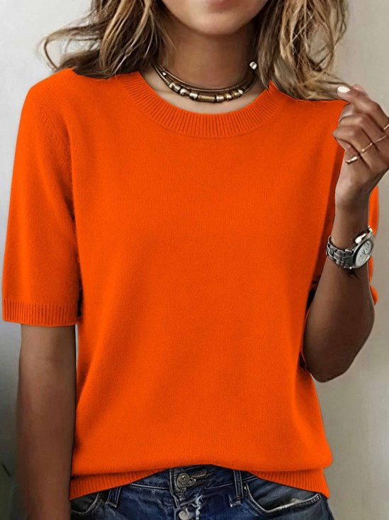 Loose Plain Street Split Joint Sweater