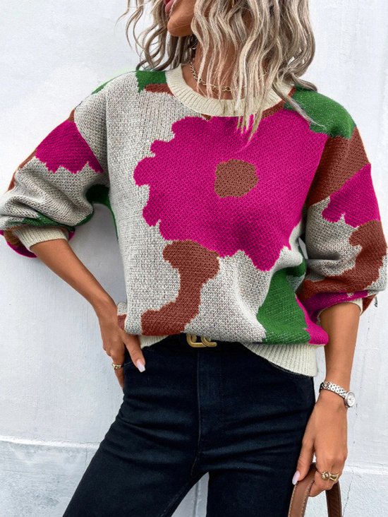 Urban Floral Split Joint Sweater