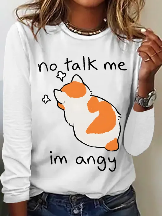 No Talk Me Casual Long Sleeve Shirt