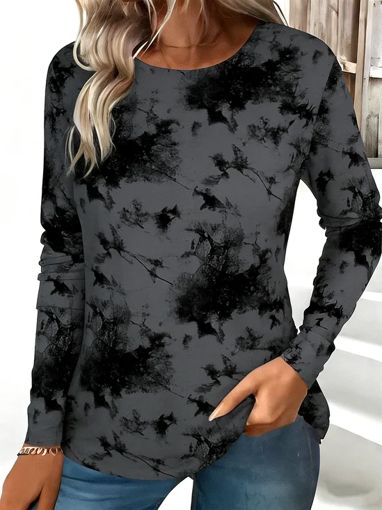 Vintage Loose Cotton-Blend Crew Neck T-Shirt