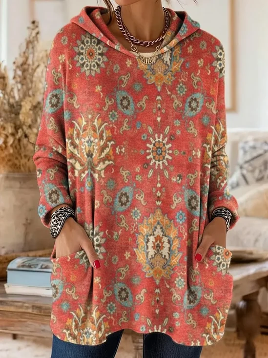 Ethnic Vintage Printing Hoodie Hoodie