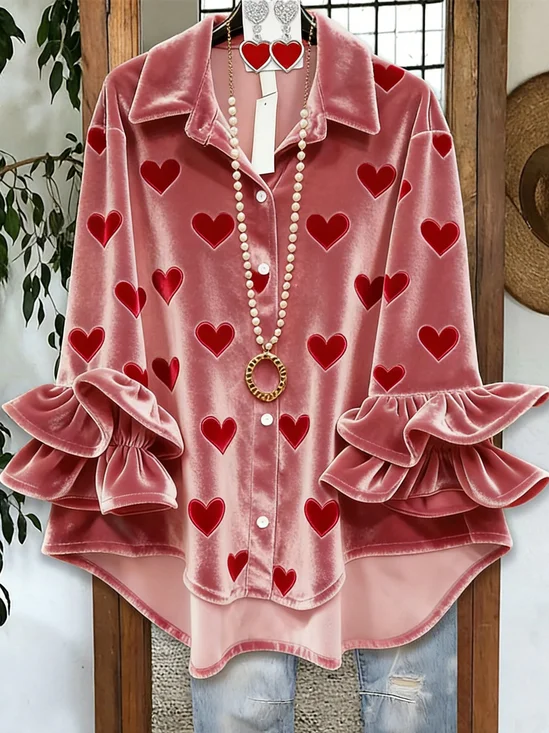 Women's 3D Printing Heart/Cordate Loose Casual Going Out Shirt