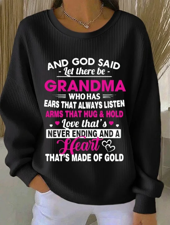 Casual Printing Text Letters Sweatshirt