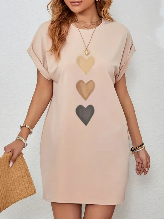 Elegant Valentine's Day Batwing Sleeve Crew Sleeve Going Out Casual Dress