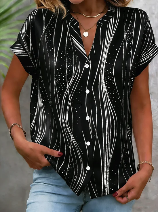 Loose Others Elegant Striped Shirt