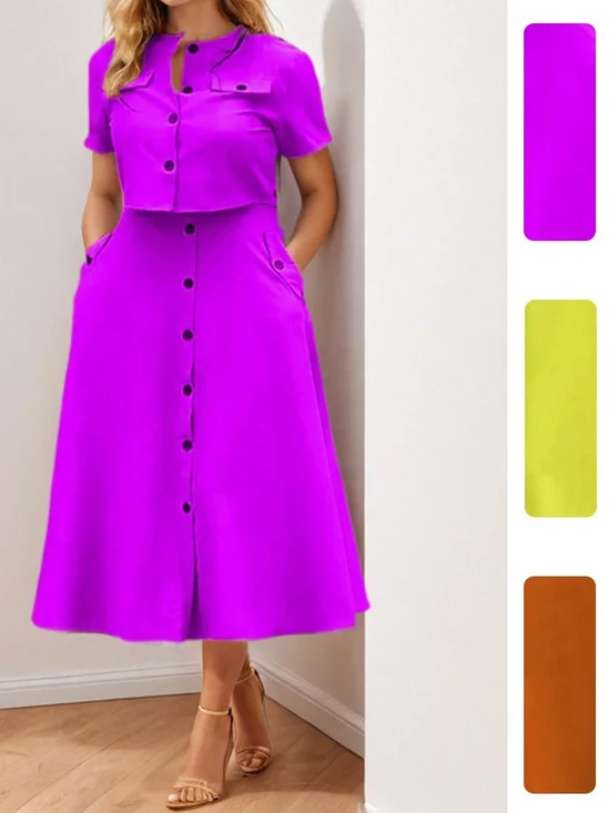 Women's Adjustable Strap Plain Daily Going Out Two-Piece Set Purple Casual Spring/Fall Top With Skirt Matching Set