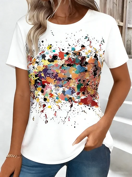 Pop Art Print Casual Regular Fit T-Shirt