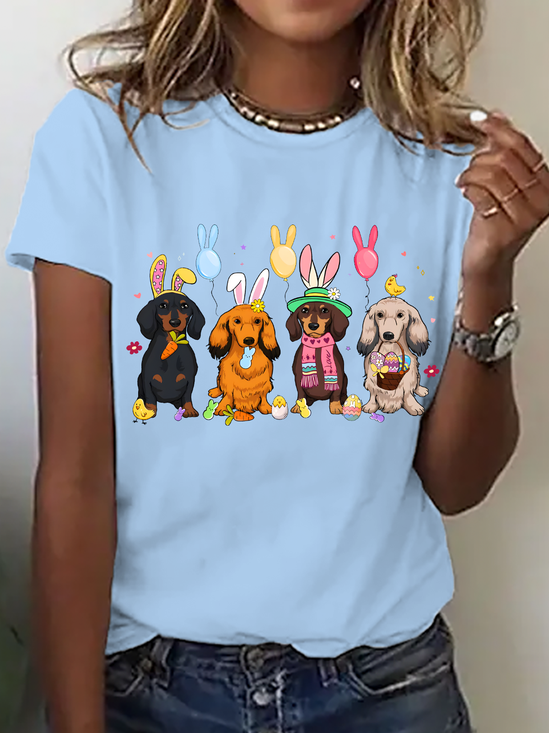 Easter Dachshund Cotton T-Shirt