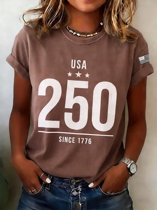 250th anniversary Cotton Regular Fit Casual Usa/Us/American T-Shirt