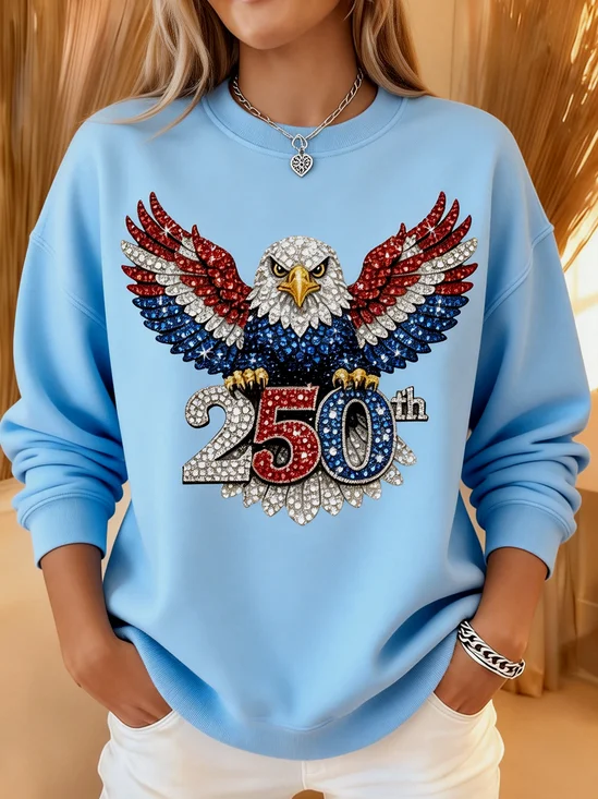 250th anniversary Loose Text Letters Casual Sweatshirt