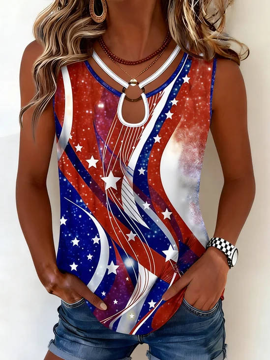 Loose Independence Day Others Elegant Tank Top