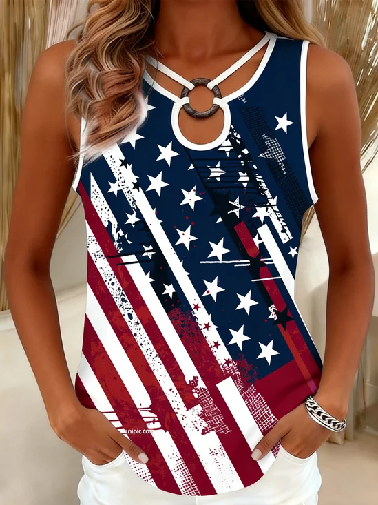 Vintage Others America Flag Loose Tank Top