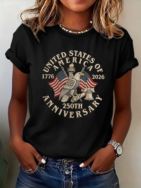 Women's Short Sleeve T-shirt Summer Black Text Letters Printing Jersey Crew Neck Daily Going Out Casual Top