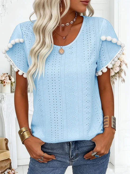 Plain Elegant Crew Neck T-Shirt
