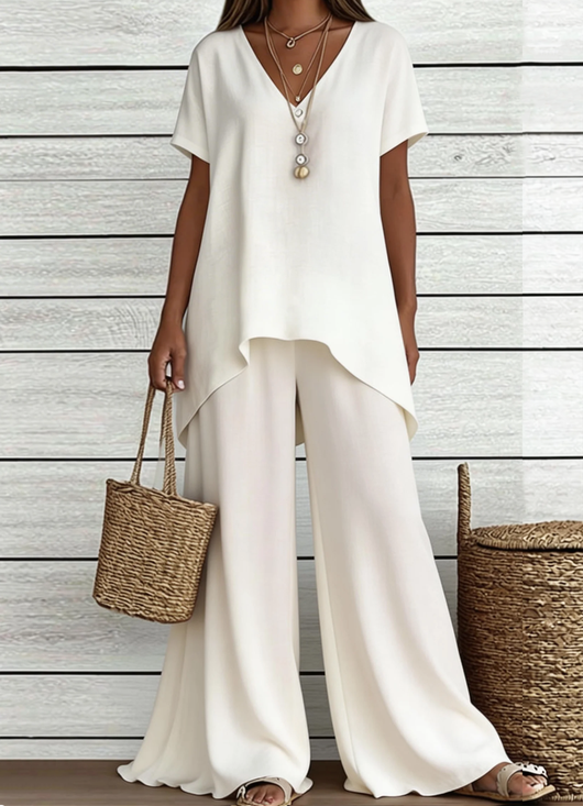 Cotton And Linen Vintage Loose Two-Piece Set