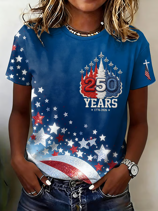 Blue Stars and Stripes Patriotic Anniversary Shirt