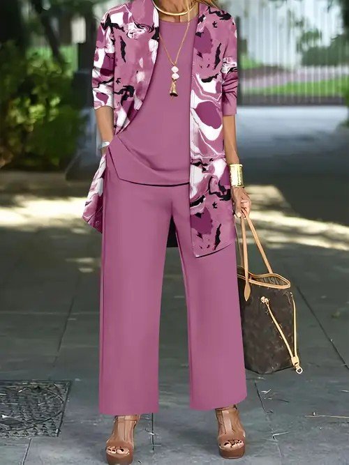 Crew Neck Elegant Loose Matching Outfit