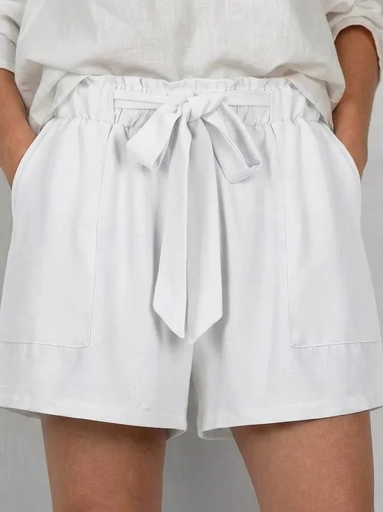 Plain Casual Loose Shorts