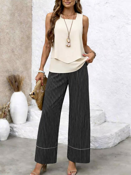 Women's Printing Plain Daily Going Out Two-Piece Set As Picture Casual Summer Top With Pants Matching Set