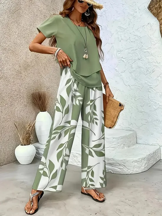 Square Neck Elegant Loose Two-Piece Set