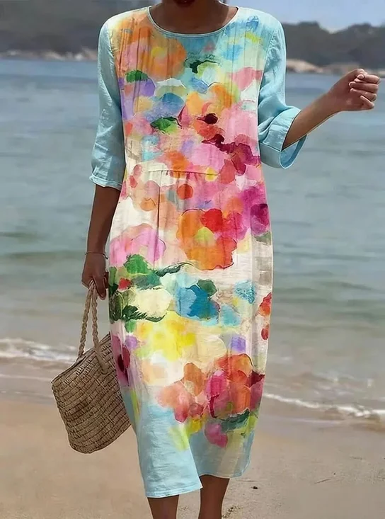 Vintage Gradient Pattern Dress