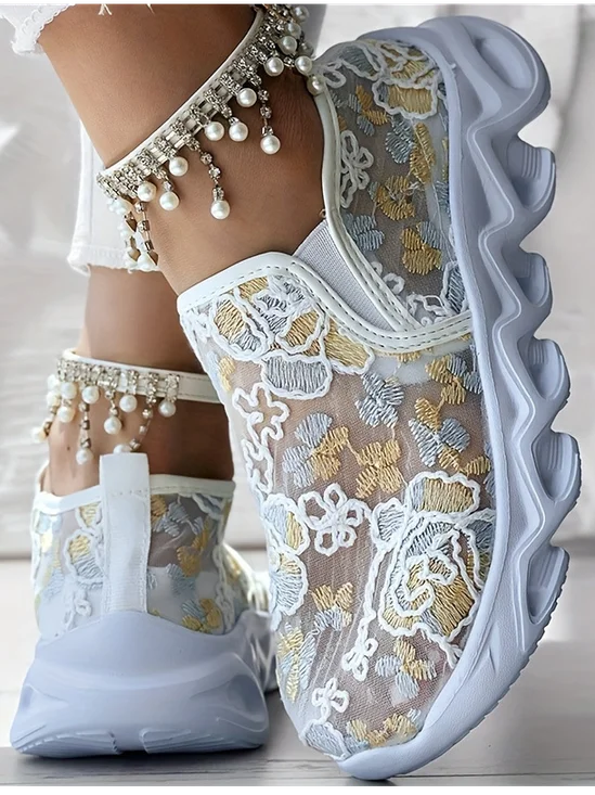 Floral All Season Wedge Heel Casual Casual Shoes