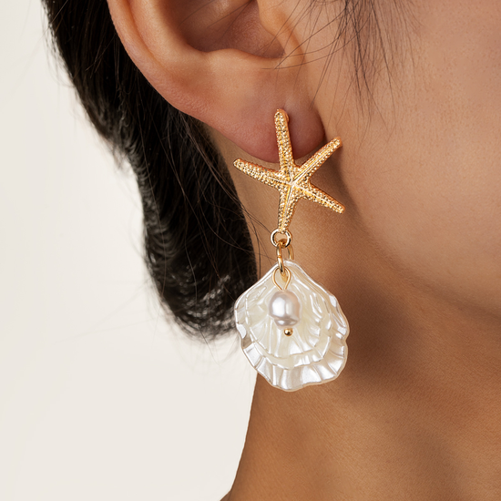 Shell Starfish temperament ms' Earrings