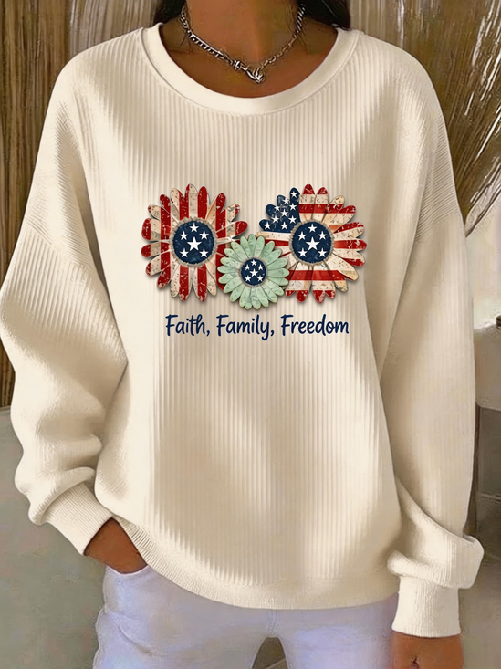 Vintage Crew Neck Floral Sweatshirt