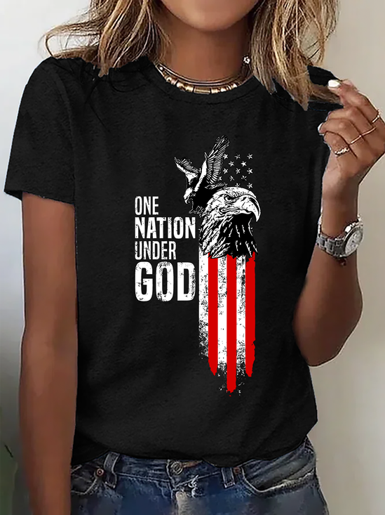 Women's one nation under god short-sleeved T-shirt