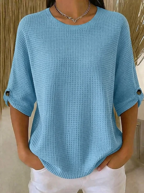 Plain Elegant Loose Others T-Shirt