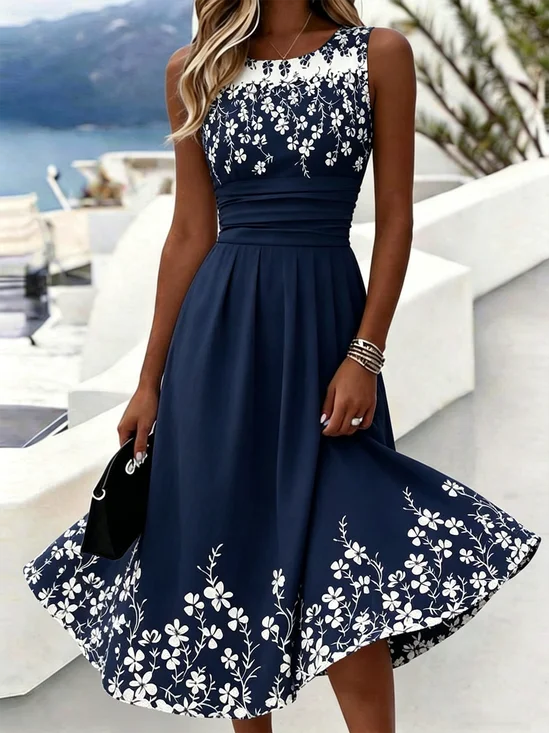 Elegant Regular Fit Gradient Pattern Dress With No