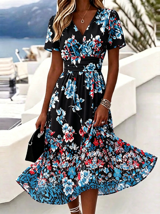 Floral Regular Fit Elegant Dress With No