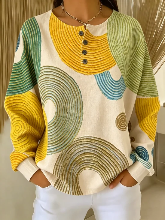 Casual Geometric Others Loose Sweatshirt