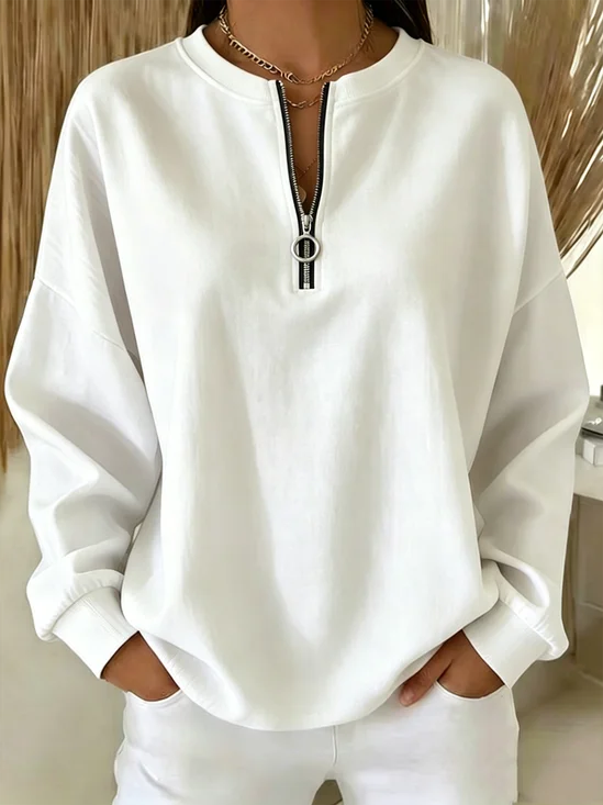 Plain Vintage Crew Neck Sweatshirt