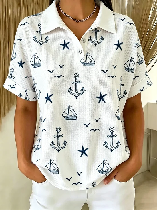 Anchor Polo Collar Vintage T-Shirt