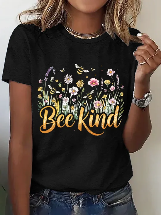Women's Bee Kind Flowers Tee